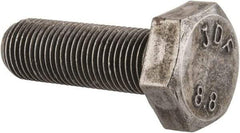 Value Collection - M10x1.00mm Metric Fine, 30mm Length Under Head Hex Head Cap Screw - Fully Threaded, Grade 8.8 Steel, Uncoated, 17mm Hex - Benchmark Tooling