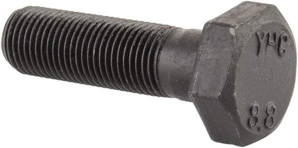 Value Collection - M10x1.00mm Metric Fine, 35mm Length Under Head Hex Head Cap Screw - Partially Threaded, Grade 8.8 Steel, Uncoated, 17mm Hex - Benchmark Tooling