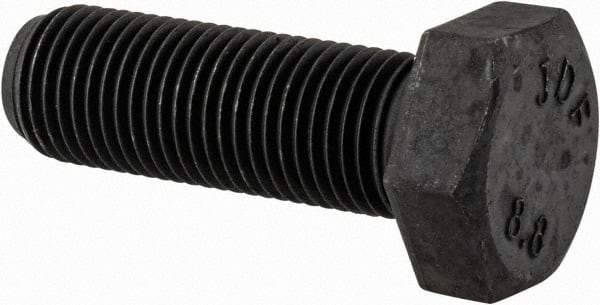 Value Collection - M12x1.25mm Metric Fine, 35mm Length Under Head Hex Head Cap Screw - Fully Threaded, Grade 8.8 Steel, Uncoated, 19mm Hex - Benchmark Tooling