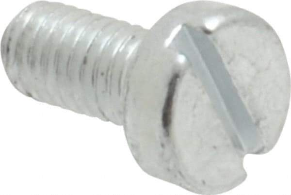 Value Collection - M3x0.50, 6mm Length Under Head Slotted Drive Machine Screw - Cheese Head, Grade 4.8 Steel, Zinc-Plated Finish, Without Washer - Benchmark Tooling