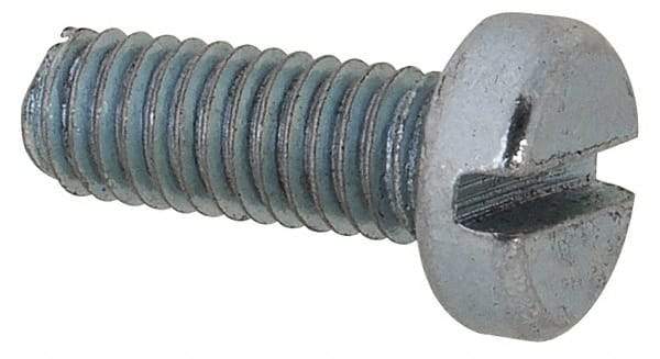 Value Collection - M3x0.50, 8mm Length Under Head Slotted Drive Machine Screw - Cheese Head, Grade 4.8 Steel, Zinc-Plated Finish, Without Washer - Benchmark Tooling