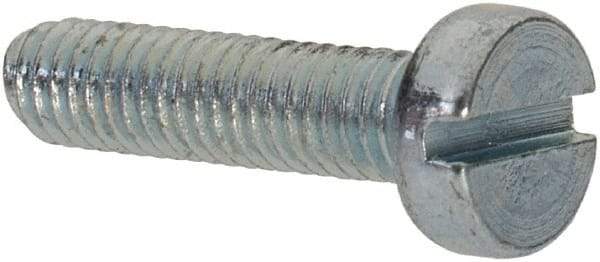 Value Collection - M3x0.50, 12mm Length Under Head Slotted Drive Machine Screw - Cheese Head, Grade 4.8 Steel, Zinc-Plated Finish, Without Washer - Benchmark Tooling
