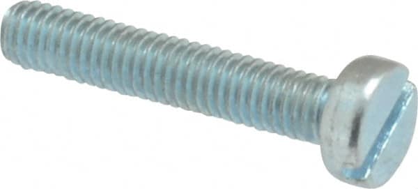 Value Collection - M3x0.50, 16mm Length Under Head Slotted Drive Machine Screw - Cheese Head, Grade 4.8 Steel, Zinc-Plated Finish, Without Washer - Benchmark Tooling