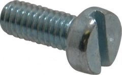 Value Collection - M4x0.70, 10mm Length Under Head Slotted Drive Machine Screw - Cheese Head, Grade 4.8 Steel, Zinc-Plated Finish, Without Washer - Benchmark Tooling