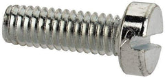 Value Collection - M4x0.70, 12mm Length Under Head Slotted Drive Machine Screw - Cheese Head, Grade 4.8 Steel, Zinc-Plated Finish, Without Washer - Benchmark Tooling