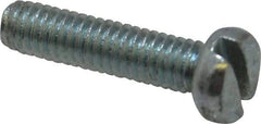 Value Collection - M4x0.70, 16mm Length Under Head Slotted Drive Machine Screw - Cheese Head, Grade 4.8 Steel, Zinc-Plated Finish, Without Washer - Benchmark Tooling