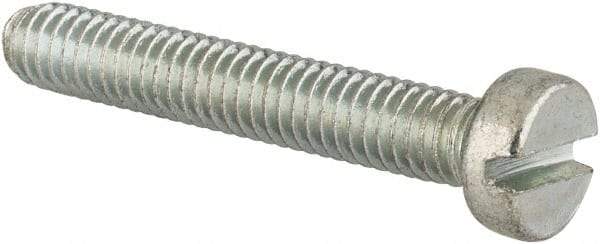 Value Collection - M4x0.70, 25mm Length Under Head Slotted Drive Machine Screw - Cheese Head, Grade 4.8 Steel, Zinc-Plated Finish, Without Washer - Benchmark Tooling