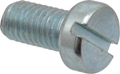 Value Collection - M5x0.80, 10mm Length Under Head Slotted Drive Machine Screw - Cheese Head, Grade 4.8 Steel, Zinc-Plated Finish, Without Washer - Benchmark Tooling