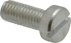 Value Collection - M5x0.80, 12mm Length Under Head Slotted Drive Machine Screw - Cheese Head, Grade 4.8 Steel, Zinc-Plated Finish, Without Washer - Benchmark Tooling
