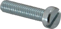 Value Collection - M5x0.80, 20mm Length Under Head Slotted Drive Machine Screw - Cheese Head, Grade 4.8 Steel, Zinc-Plated Finish, Without Washer - Benchmark Tooling