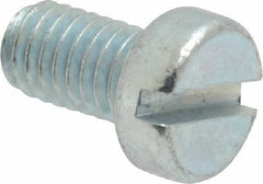 Value Collection - M6x1.00, 10mm Length Under Head Slotted Drive Machine Screw - Cheese Head, Grade 4.8 Steel, Zinc-Plated Finish, Without Washer - Benchmark Tooling