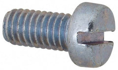 Value Collection - M6x1.00, 12mm Length Under Head Slotted Drive Machine Screw - Cheese Head, Grade 4.8 Steel, Zinc-Plated Finish, Without Washer - Benchmark Tooling