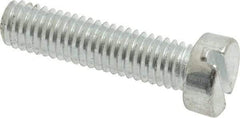 Value Collection - M6x1.00, 25mm Length Under Head Slotted Drive Machine Screw - Cheese Head, Grade 4.8 Steel, Zinc-Plated Finish, Without Washer - Benchmark Tooling