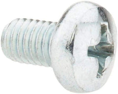 Value Collection - M5x0.80, 8mm Length Under Head Phillips Drive Machine Screw - Pan Head, Grade 4.8 Steel, Zinc-Plated Finish, Without Washer - Benchmark Tooling