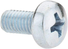 Value Collection - M5x0.80, 10mm Length Under Head Phillips Drive Machine Screw - Pan Head, Grade 4.8 Steel, Zinc-Plated Finish, Without Washer - Benchmark Tooling