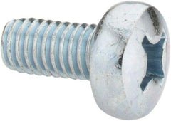 Value Collection - M6x1.00, 12mm Length Under Head Phillips Drive Machine Screw - Pan Head, Grade 4.8 Steel, Zinc-Plated Finish, Without Washer - Benchmark Tooling