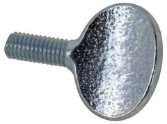 Value Collection - M5x10.00 Oval Shoulderless Grade 2 Steel Thumb Screw - 12mm OAL, 5mm Head Diam x 16mm Head Height, Zinc-Plated Finish - Benchmark Tooling