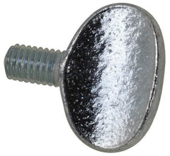 Value Collection - M6x1.00 Oval Shoulderless Grade 2 Steel Thumb Screw - 10mm OAL, 6mm Head Diam x 16.5mm Head Height, Zinc-Plated Finish - Benchmark Tooling