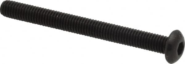 Value Collection - #10-32 UNF Hex Socket Drive, Button Screw - Alloy Steel, Black Oxide Finish, Fully Threaded, 2" Length Under Head - Benchmark Tooling