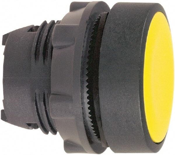 Schneider Electric - 22mm Mount Hole, Flush, Pushbutton Switch Only - Round, Yellow Pushbutton, Nonilluminated, Momentary (MO) - Benchmark Tooling