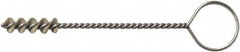 Weiler - 8.3mm Diam Helical Nylon Tube Brush - Single Spiral, 0.012" Filament Diam, 1" Brush Length, 5" OAL, 0.115" Diam Galvanized Steel Shank - Benchmark Tooling