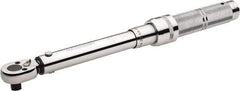 Paramount - 3/8" Drive Micrometer Type Ratchet Head Torque Wrench - 5.4 N/m to 27 N/m Torque, 12" OAL, 1 Ft/Lb Graduation - Benchmark Tooling