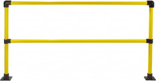 Hollaender - 8' Long x 42" High, Steel & Aluminum Straight Railing - 1.9" Pipe, Includes 2 Sub Assembled Posts, 2 Horizontal Rails, Bag with 2 Flanges, Instructions, Assembly Tool - Benchmark Tooling