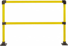 Hollaender - 6' Long x 42" High, Steel & Aluminum Straight Railing - 1.9" Pipe, Includes 2 Sub Assembled Posts, 2 Horizontal Rails, Bag with 2 Flanges, Instructions, Assembly Tool - Benchmark Tooling