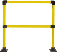 Hollaender - 4' Long x 42" High, Steel Straight Railing - 1.9" Pipe, Includes 2 Sub Assembled Posts, 2 Horizontal Rails, Bag with 2 Flanges, Instructions, Assembly Tool - Benchmark Tooling