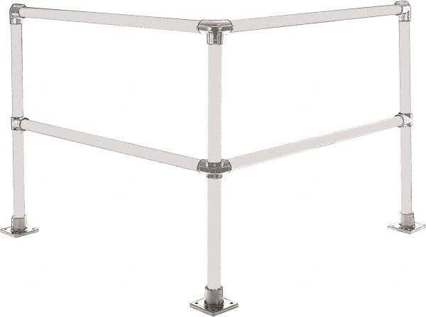 Hollaender - 4' Long x 42" High, Aluminum Corner Section - 1.9" Pipe, Includes 3 Sub Assembled Posts, 4 Horizontal Rails, Bag with 3 Flanges, Instructions, Assembly Tool - Benchmark Tooling