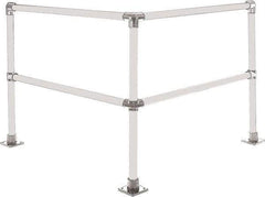 Hollaender - 4' Long x 42" High, Aluminum Corner Section - 1.9" Pipe, Includes 3 Sub Assembled Posts, 4 Horizontal Rails, Bag with 3 Flanges, Instructions, Assembly Tool - Benchmark Tooling