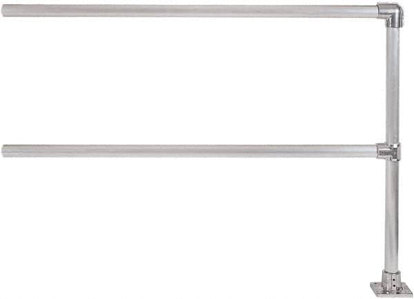 Hollaender - 6' Long x 6-1/2" High, Aluminum Extension Railing - 1.9" Pipe, Includes Sub Assembled Post, 2 Horizontal Rails, Bag with 1 Flange, Instructions, Assembly Tool - Benchmark Tooling