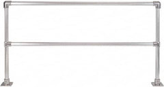 Hollaender - 8' Long x 42" High, Aluminum Straight Railing - 1.9" Pipe, Includes 2 Sub Assembled Posts, 2 Horizontal Rails, Bag with 2 Flanges, Instructions, Assembly Tool - Benchmark Tooling