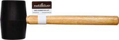 Paramount - 2 Lb Head Rubber Mallet - 15-13/32" OAL, Wood Handle - Benchmark Tooling