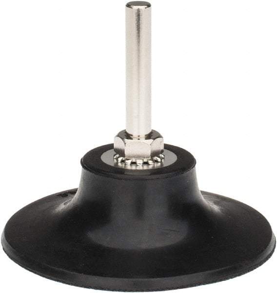 Tru-Maxx - 3" Diam Quick-Change Type R Disc Backing Pad - 1/4" Shank Diam, Medium Density, 20,000 RPM, Quick-Lok Compatible - Benchmark Tooling