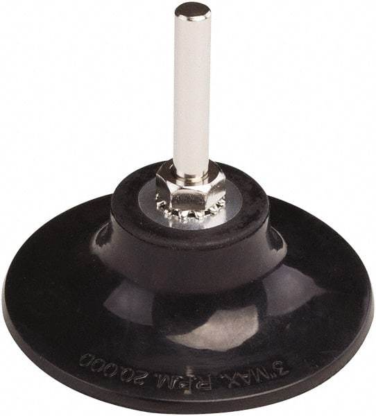 Tru-Maxx - 3" Diam Quick-Change Type P Disc Backing Pad - 1/4" Shank Diam, Hard Density, 20,000 RPM, Quick-Lok Compatible - Benchmark Tooling