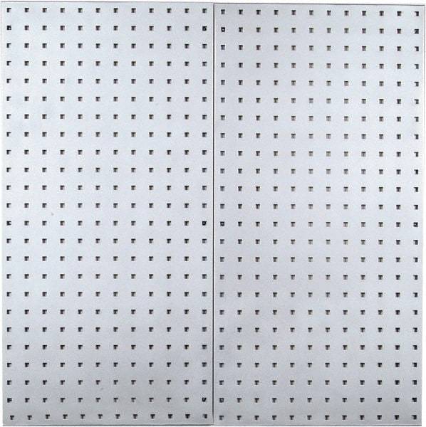 Triton - 18" Wide x 36" High Peg Board Storage Board - 2 Panels, Stainless Steel, Silver - Benchmark Tooling