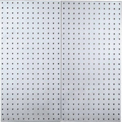 Triton - 18" Wide x 36" High Peg Board Storage Board - 2 Panels, Stainless Steel, Silver - Benchmark Tooling