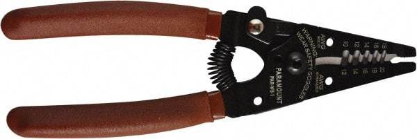 Paramount - 18 to 10 AWG Capacity Wire Stripper - 6" OAL, Plastic Dipped Handle - Benchmark Tooling