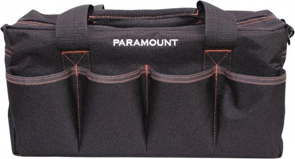 Paramount - 16 Pocket Black & Brown Polyester Tool Bag - 14" Wide x 5-1/2" Deep x 6" High - Benchmark Tooling