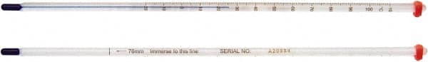 H-B Instruments - -1 to 101°C, Organic Filled Precision Thermometer - 24 Inch Immersion Length - Benchmark Tooling