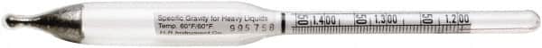 H-B Instruments - 300mm Long, Steel Specific Gravity Hydrometer - 0.01 Graduation, 1.00/2.00 Specific Gravity - Benchmark Tooling