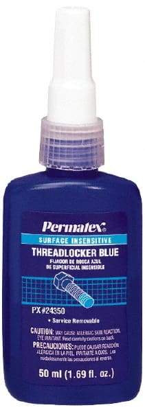 Permatex - 50 mL Bottle, Blue, Medium Strength Liquid Threadlocker - Series 243, 24 hr Full Cure Time, Hand Tool Removal - Benchmark Tooling