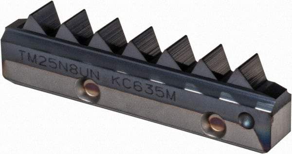 Kennametal - 8 TPI, Internal Thread, UN Standard, TM25 KC635M Grade Thread Mill Insert - Carbide, TiAlN Coating - Benchmark Tooling