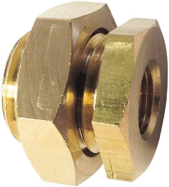Legris - 3/4 Male Thread x 3/4 Female Thread, Brass Industrial Pipe Male/Female Bulkhead - FBSPP x MBSPP, 3,626 psi - Benchmark Tooling