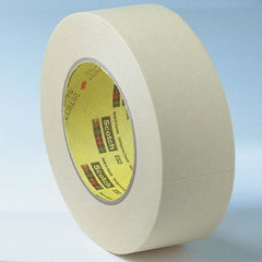 Masking Tape: 30 mm Wide, 55 m Long, 6.3 mil Thick, Tan Crepe Paper, Rubber Adhesive, 27 lb/in Tensile Strength