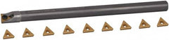 Hertel - 0.438" Min Diam Smallest Bar, 0.438" Min Diam Largest Bar, Carbide Indexable Boring Bar Set - TP.. Insert, HBBQ Toolholder, 3-3/4" Max Bore Depth, Through Coolant - Benchmark Tooling