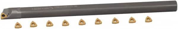 Hertel - 0.54" Min Diam Smallest Bar, 0.54" Min Diam Largest Bar, Carbide Indexable Boring Bar Set - TP.. Insert, HBBQ Toolholder, 1-7/8" Max Bore Depth, Through Coolant - Benchmark Tooling