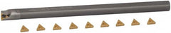 Hertel - 0.563" Min Diam Smallest Bar, 0.563" Min Diam Largest Bar, Carbide Indexable Boring Bar Set - TP.. Insert, HBBQ Toolholder, 5" Max Bore Depth, Through Coolant - Benchmark Tooling
