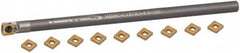 Hertel - 0.208" Min Diam Smallest Bar, 0.208" Min Diam Largest Bar, Carbide Indexable Boring Bar Set - CD.. Insert, HBBQ Toolholder, 1-7/8" Max Bore Depth, Through Coolant - Benchmark Tooling